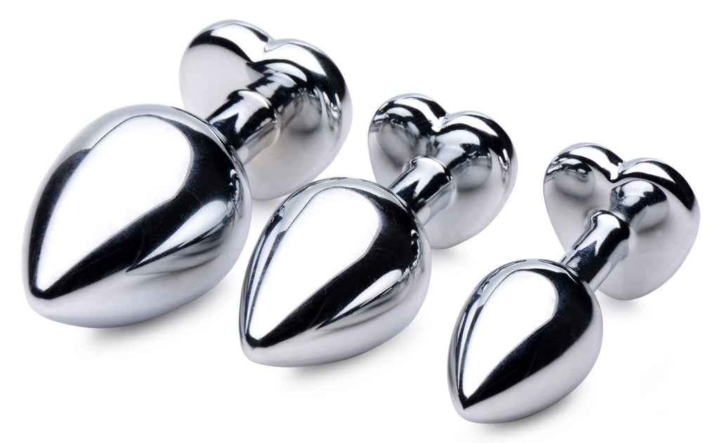 Booty Sparks Red Heart Gem Anal Plug Set Red