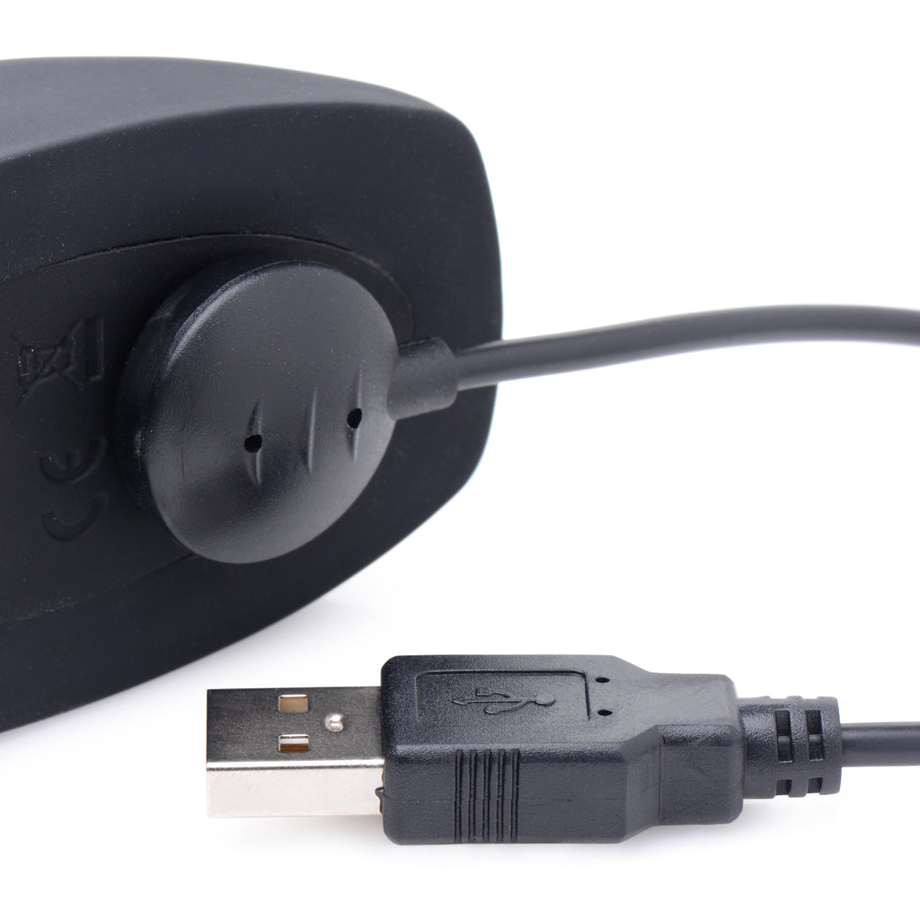 ThunderPlugs Sliding Shaft Silicone Anal Vibrating Plug Black