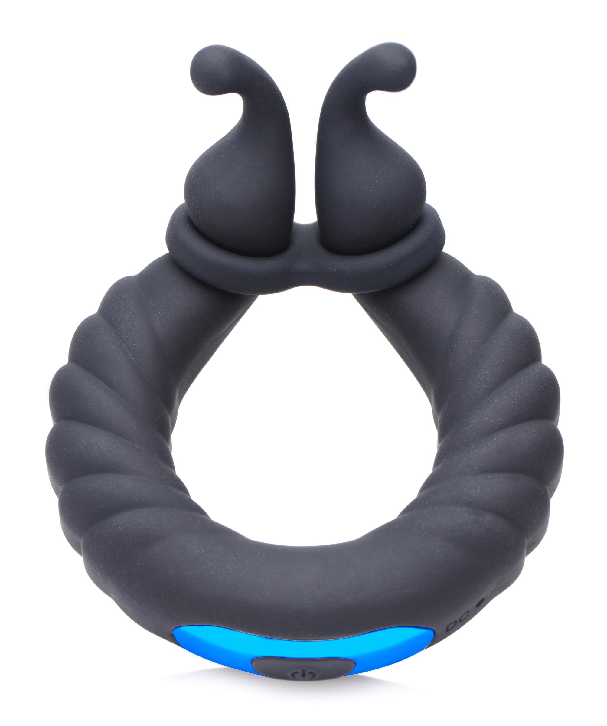 Trinity Men 10X Cobra Dual Stimulation Silicone Cock Ring Black