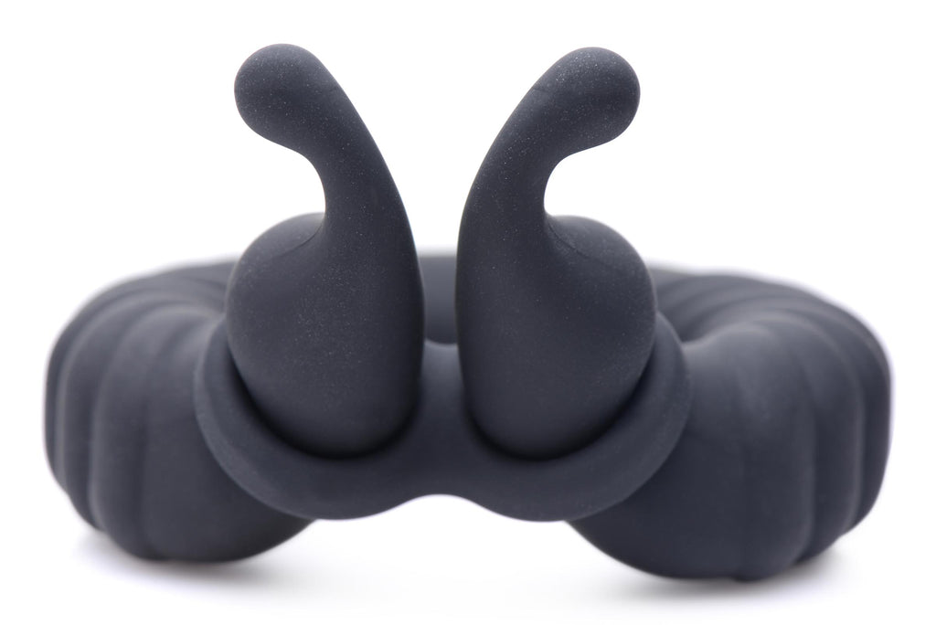 Trinity Men 10X Cobra Dual Stimulation Silicone Cock Ring Black