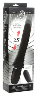 Master Series 10X Silicone Vibrating and Thrusting Dildo Black