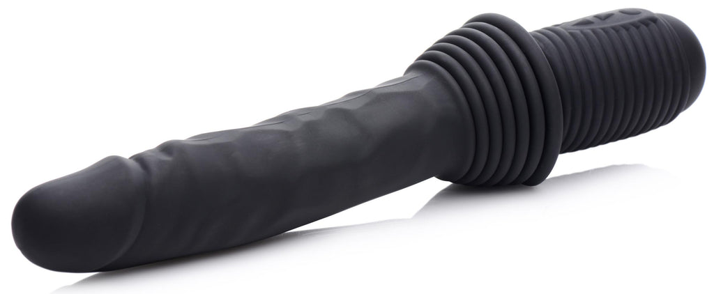 Master Series 10X Silicone Vibrating and Thrusting Dildo Black