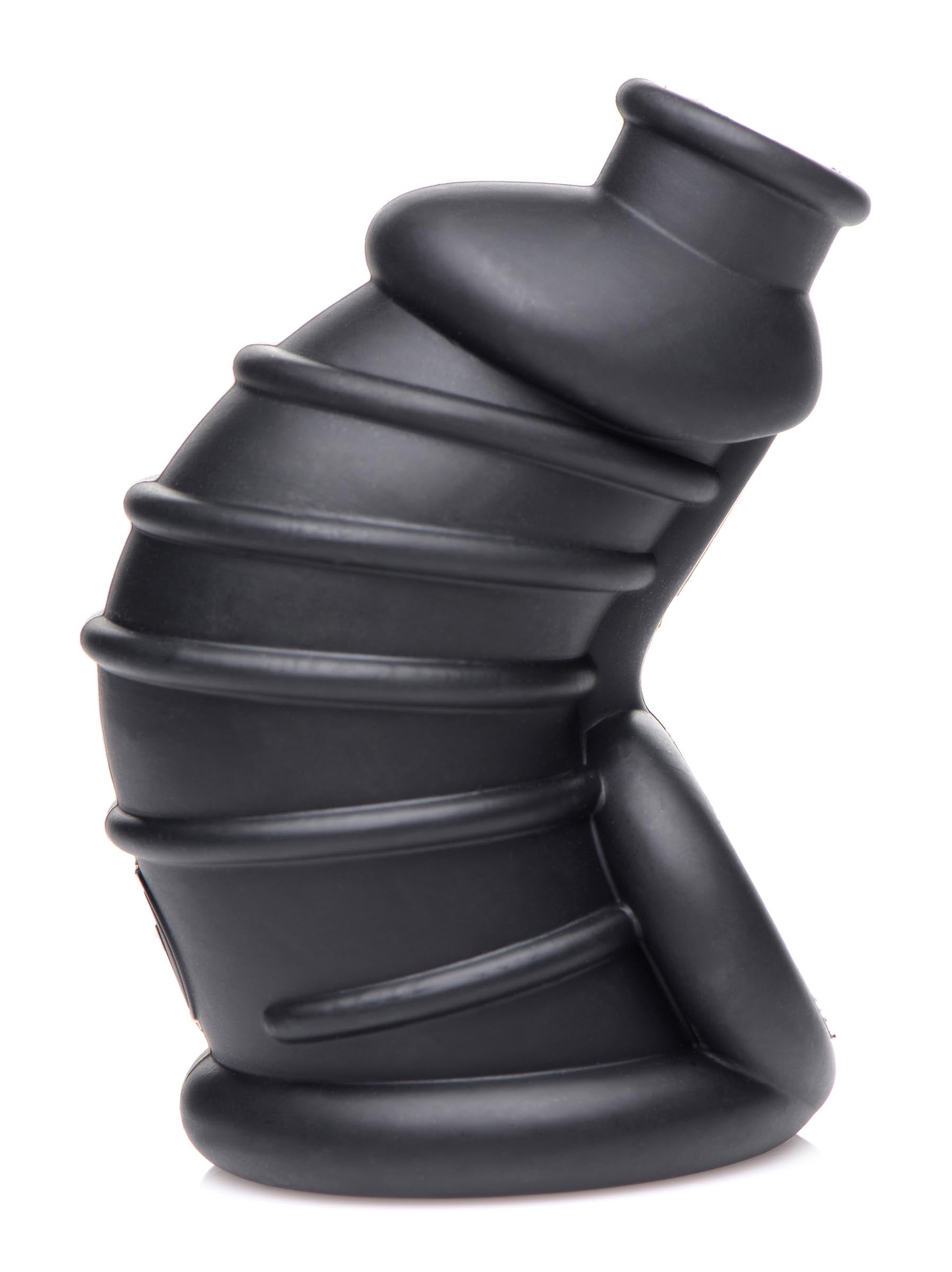 Master Series Dark Chamber Silicone Chastity Cage Black