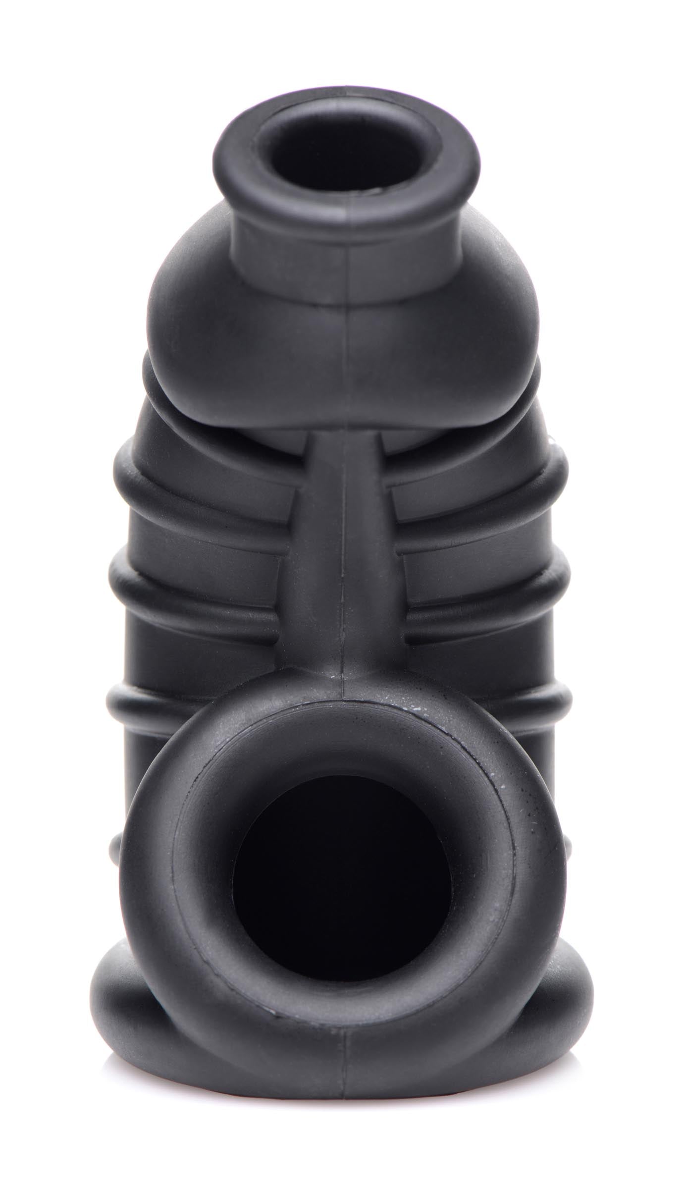 Master Series Dark Chamber Silicone Chastity Cage Black