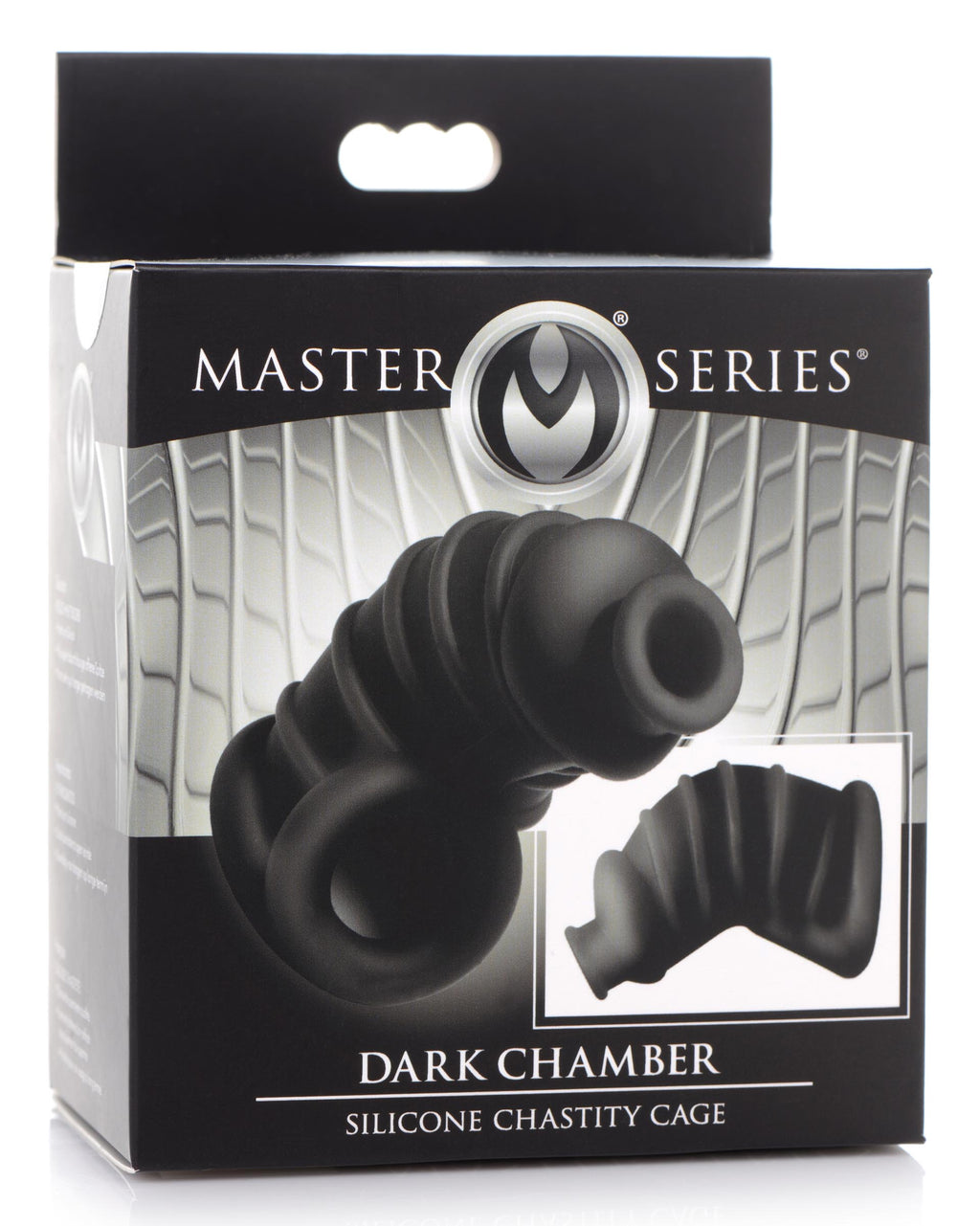 Master Series Dark Chamber Silicone Chastity Cage Black