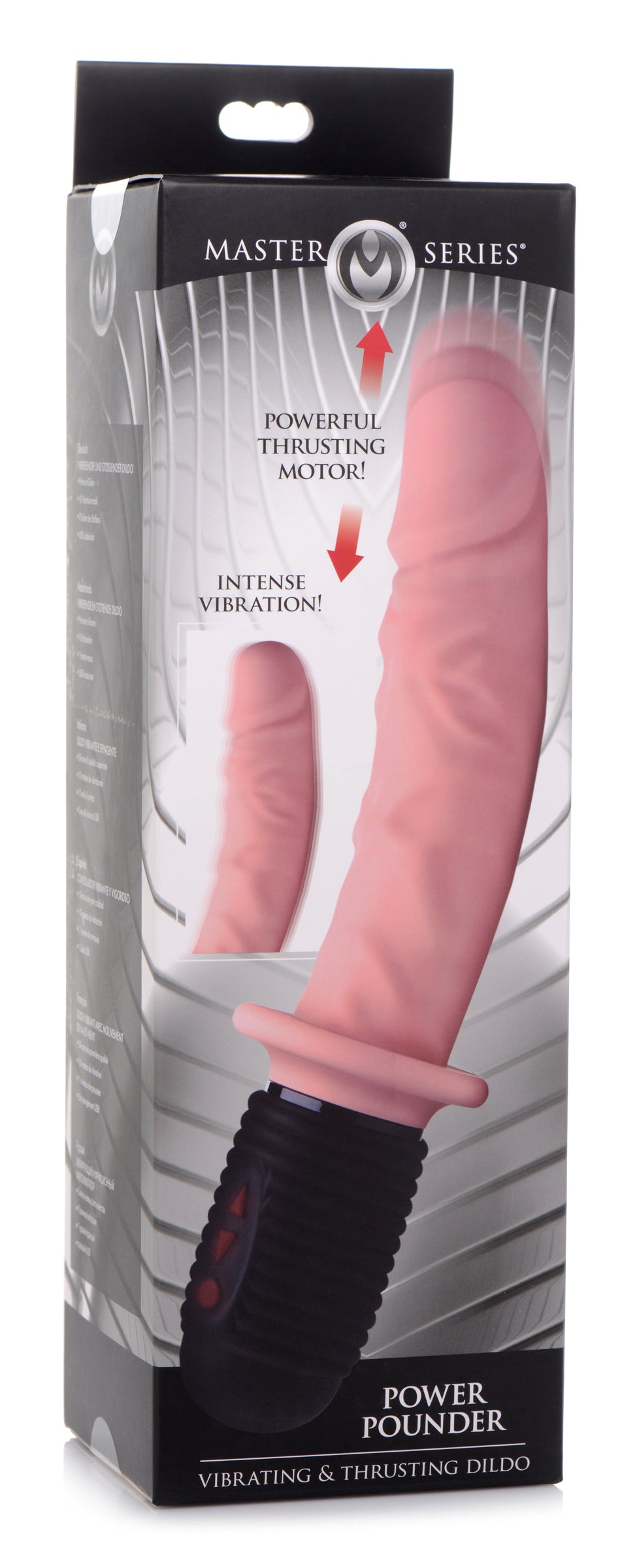 Master Series Power Pounder Vibrating and Thrusting Silicone Dildo - Light Flesh