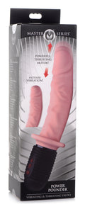 Master Series Power Pounder Vibrating and Thrusting Silicone Dildo - Light Flesh