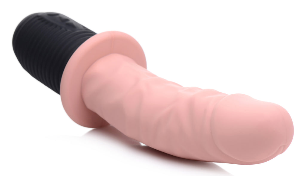 Master Series Power Pounder Vibrating and Thrusting Silicone Dildo - Light Flesh