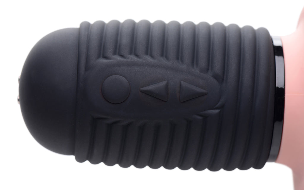 Master Series Power Pounder Vibrating and Thrusting Silicone Dildo - Light Flesh