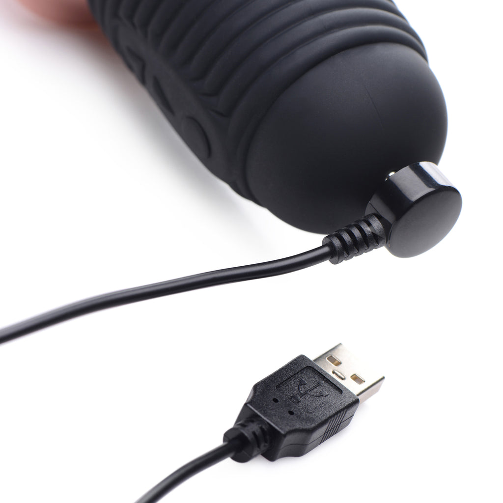 Master Series Power Pounder Vibrating and Thrusting Silicone Dildo - Light Flesh