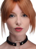 Master Series Kinky Kitty Ring Slim Choker - Black Black