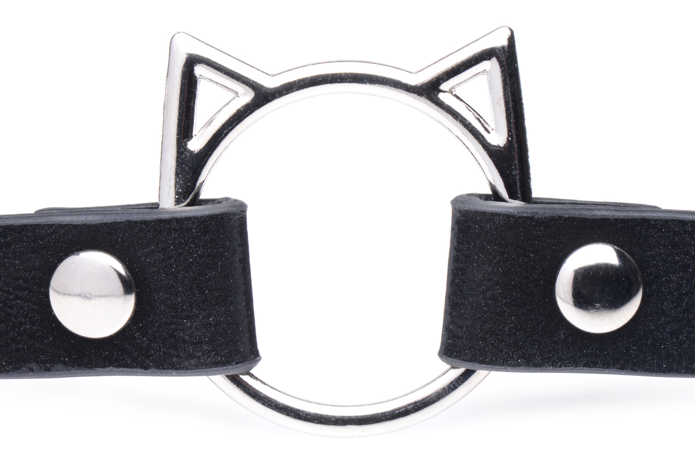 Master Series Kinky Kitty Ring Slim Choker - Black Black