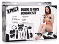 Strict Deluxe 10 Piece Bondage Set Black
