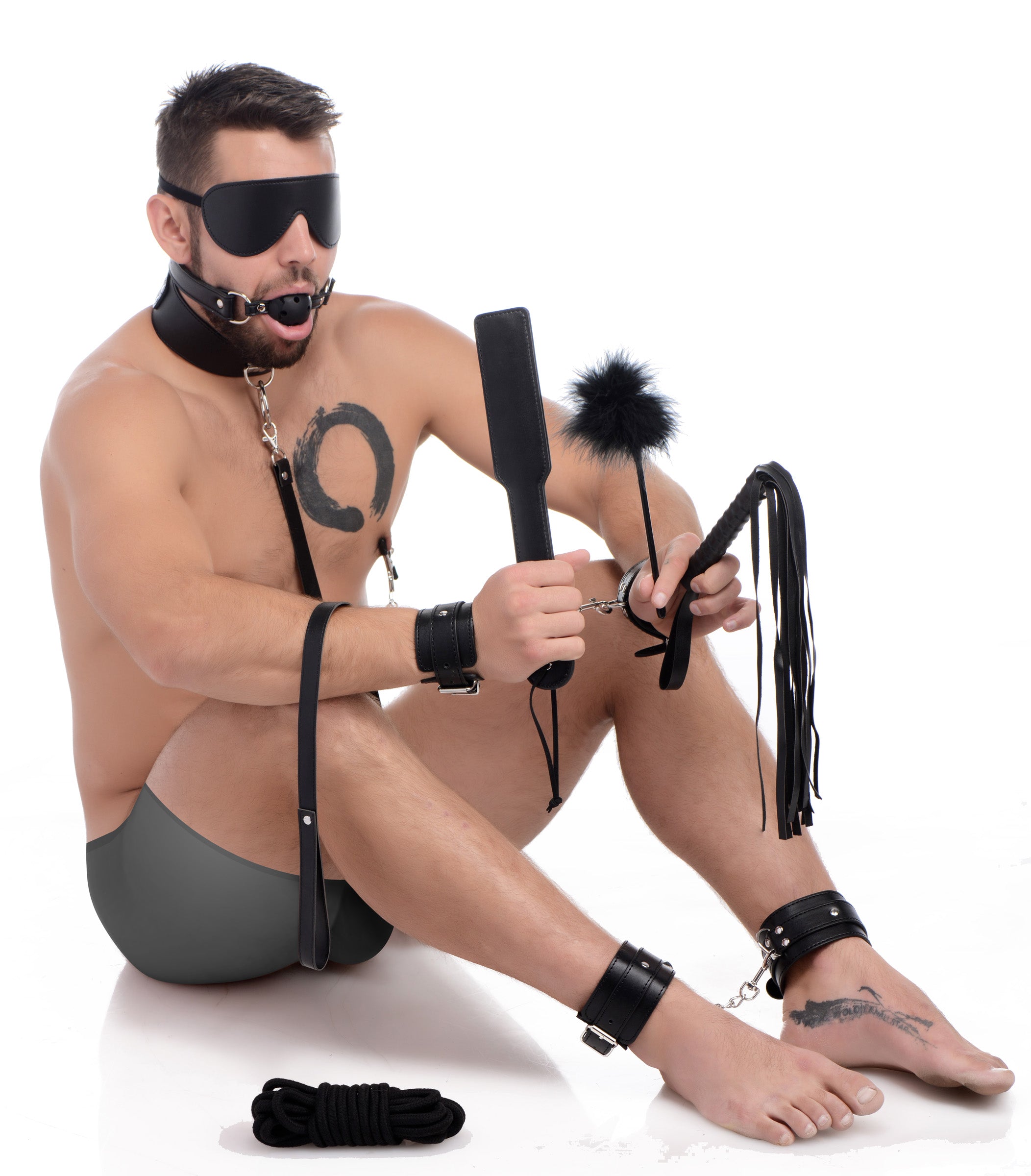 Strict Deluxe 10 Piece Bondage Set Black