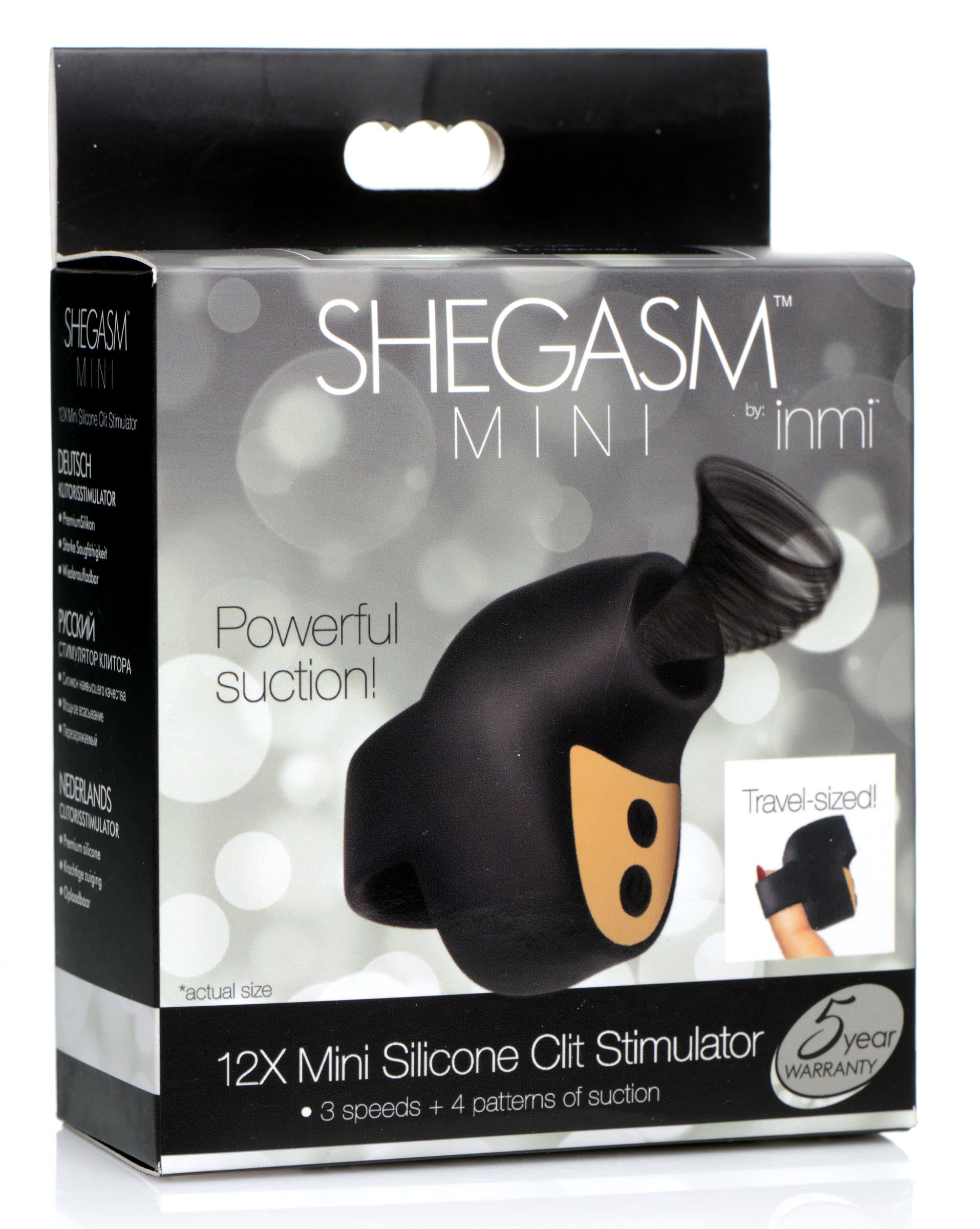 Shegasm 12X Mini Silicone Clit Stimulator - Black Black