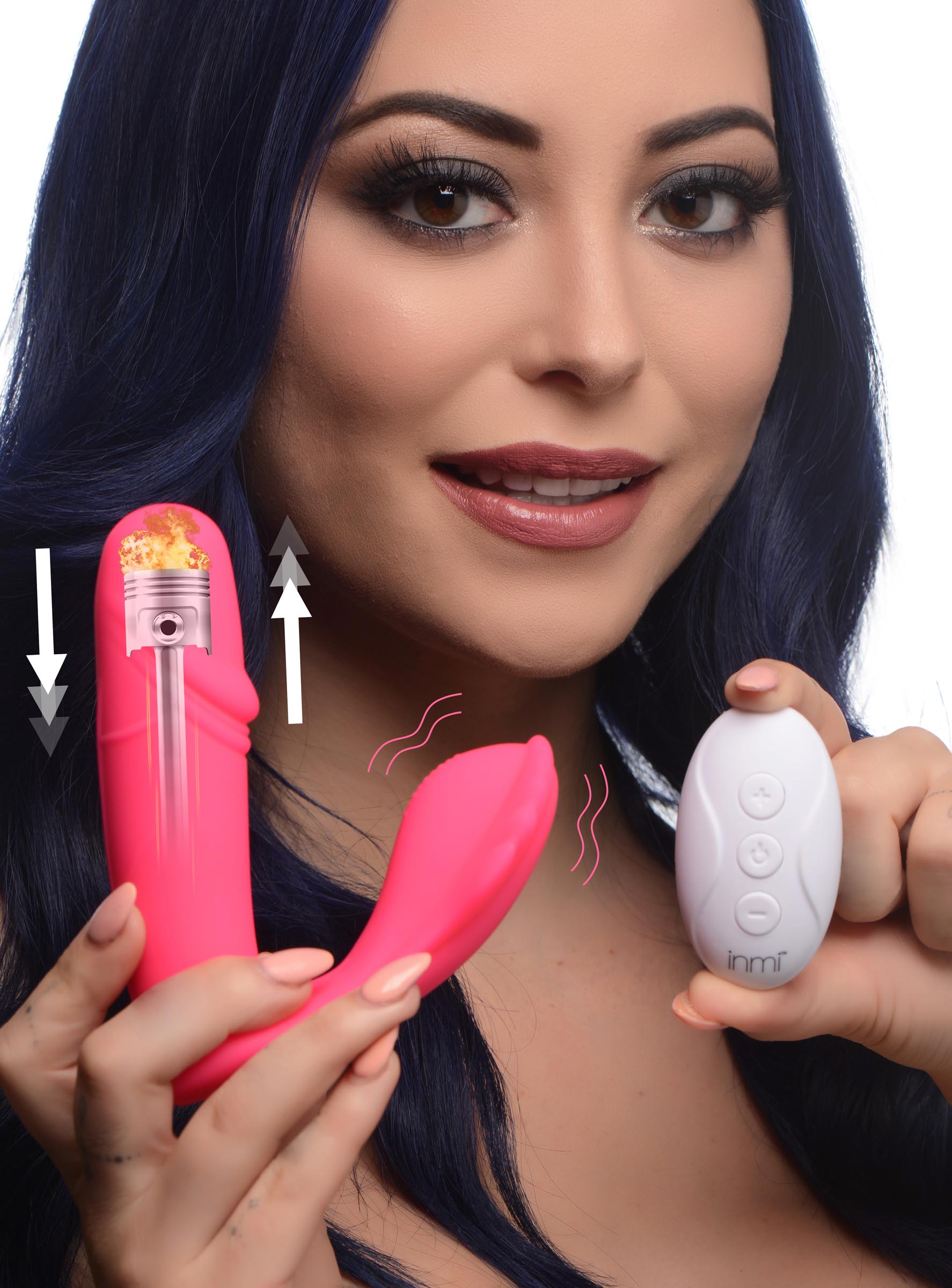 Inmi Panty Thumper 7X Thumping Silicone Vibrator with Remote Control Pink
