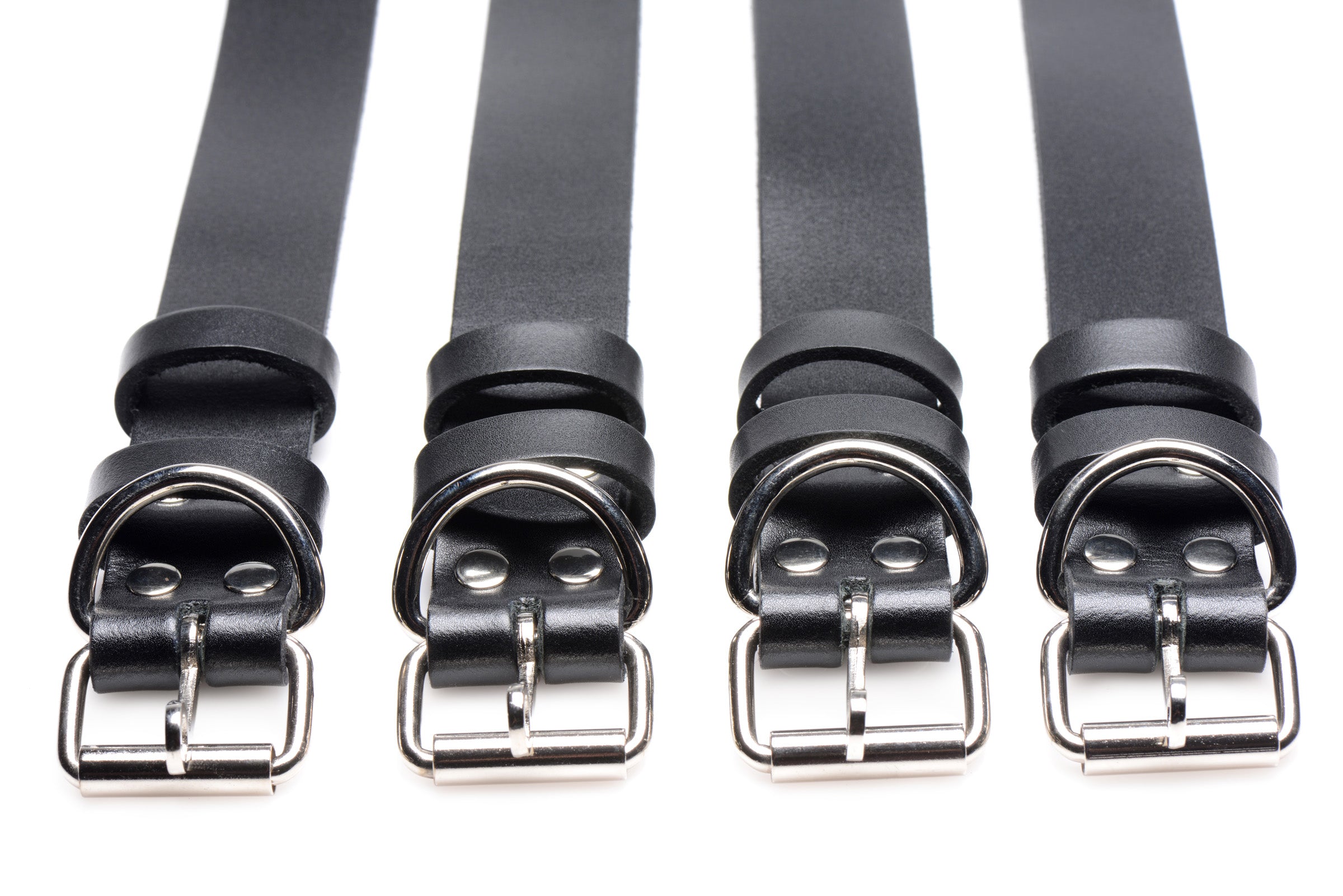 Strict Leather 4 Pack Leather Locking Bondage Straps Black