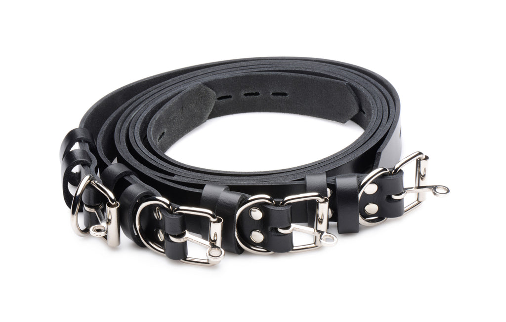 Strict Leather 4 Pack Leather Locking Bondage Straps Black