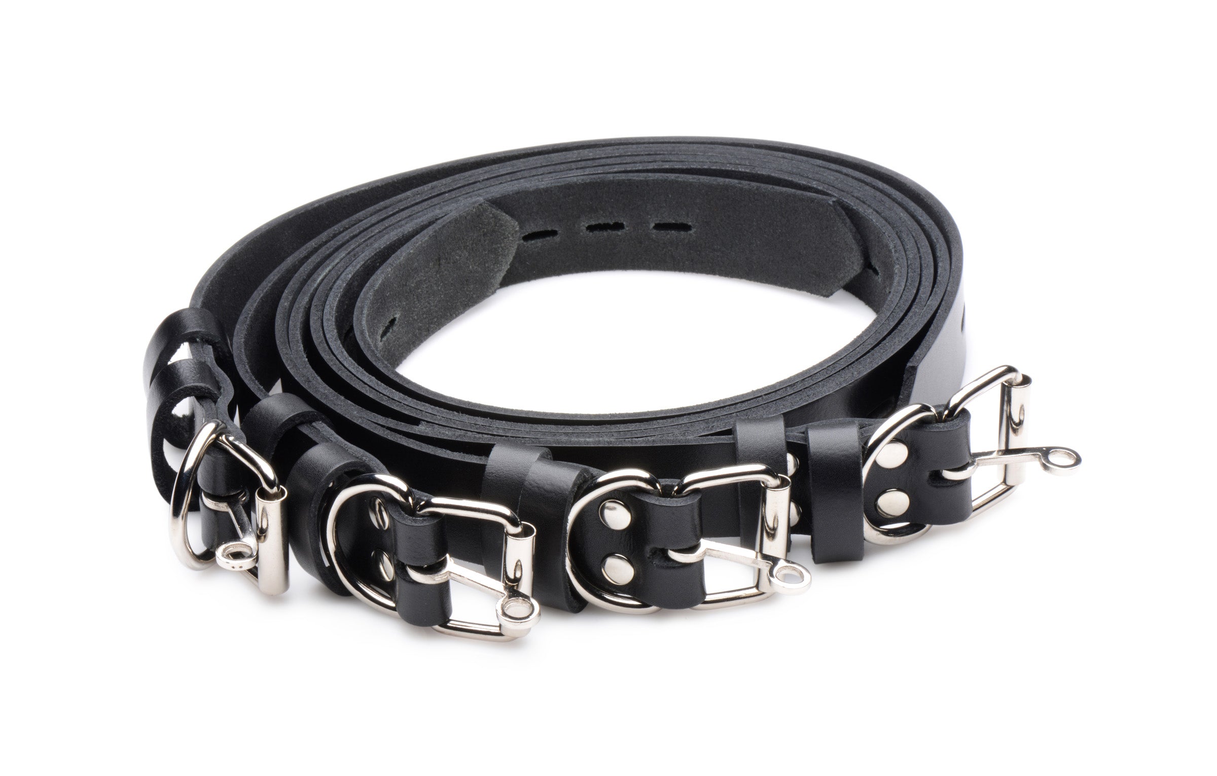 Strict Leather 4 Pack Leather Locking Bondage Straps Black