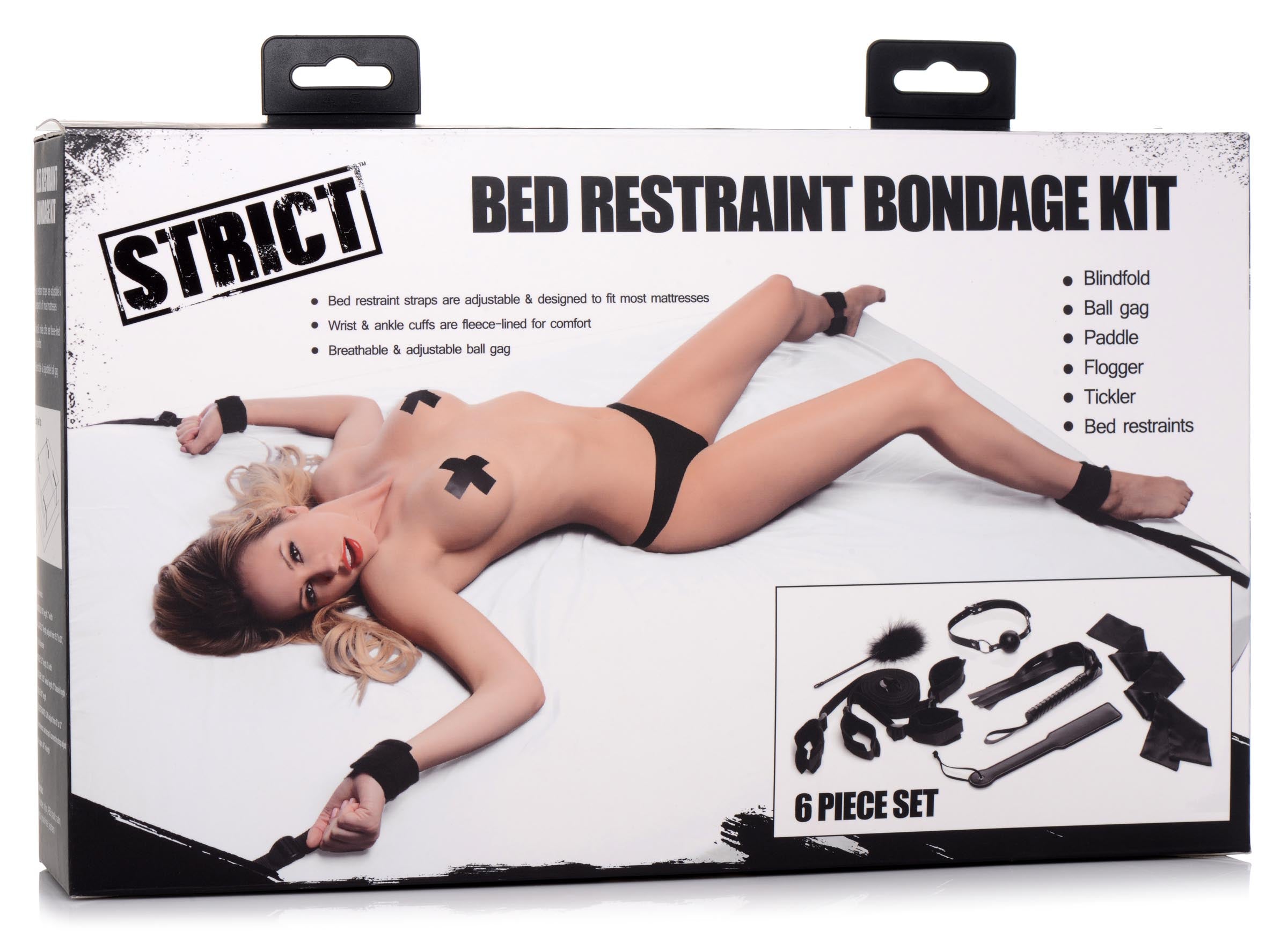 Strict Bed Restraint Bondage Kit Black