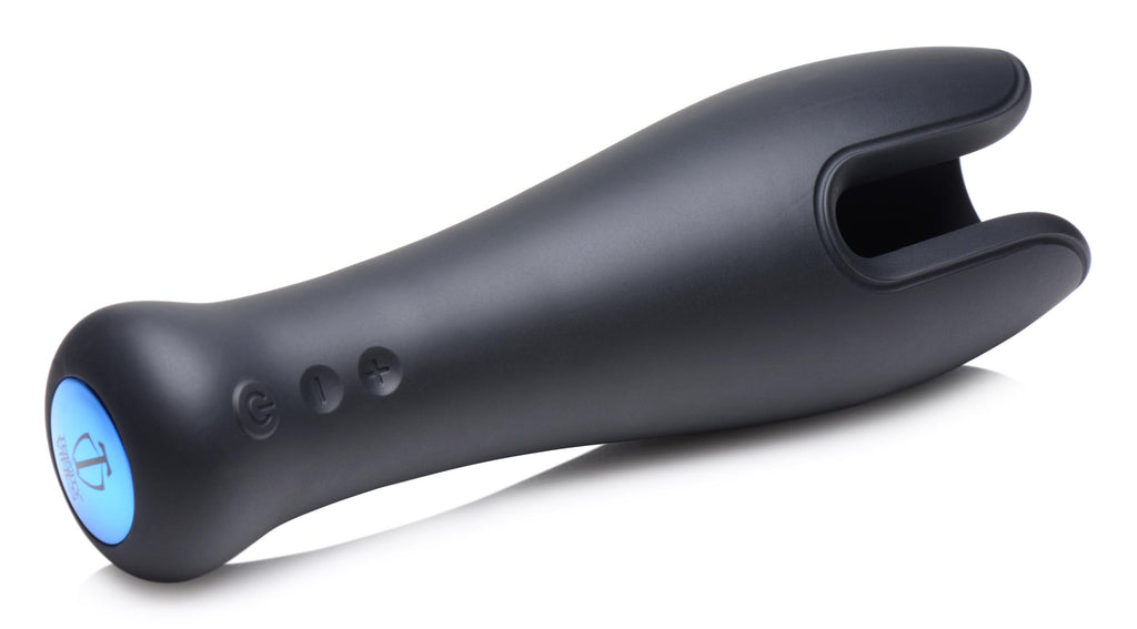 Trinity Men 10X Vibrating Silicone Stroker Black