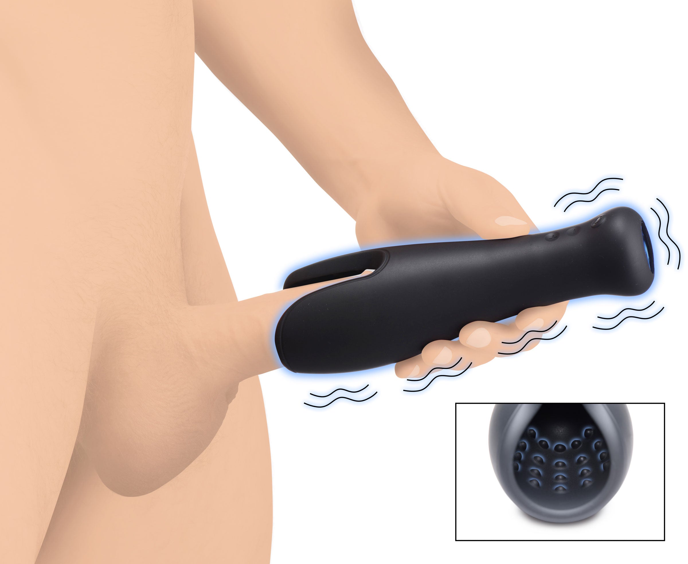 Trinity Men 10X Vibrating Silicone Stroker Black