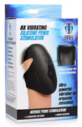 Trinity Men 8X Vibrating Silicone Penis Head Stimulator Black
