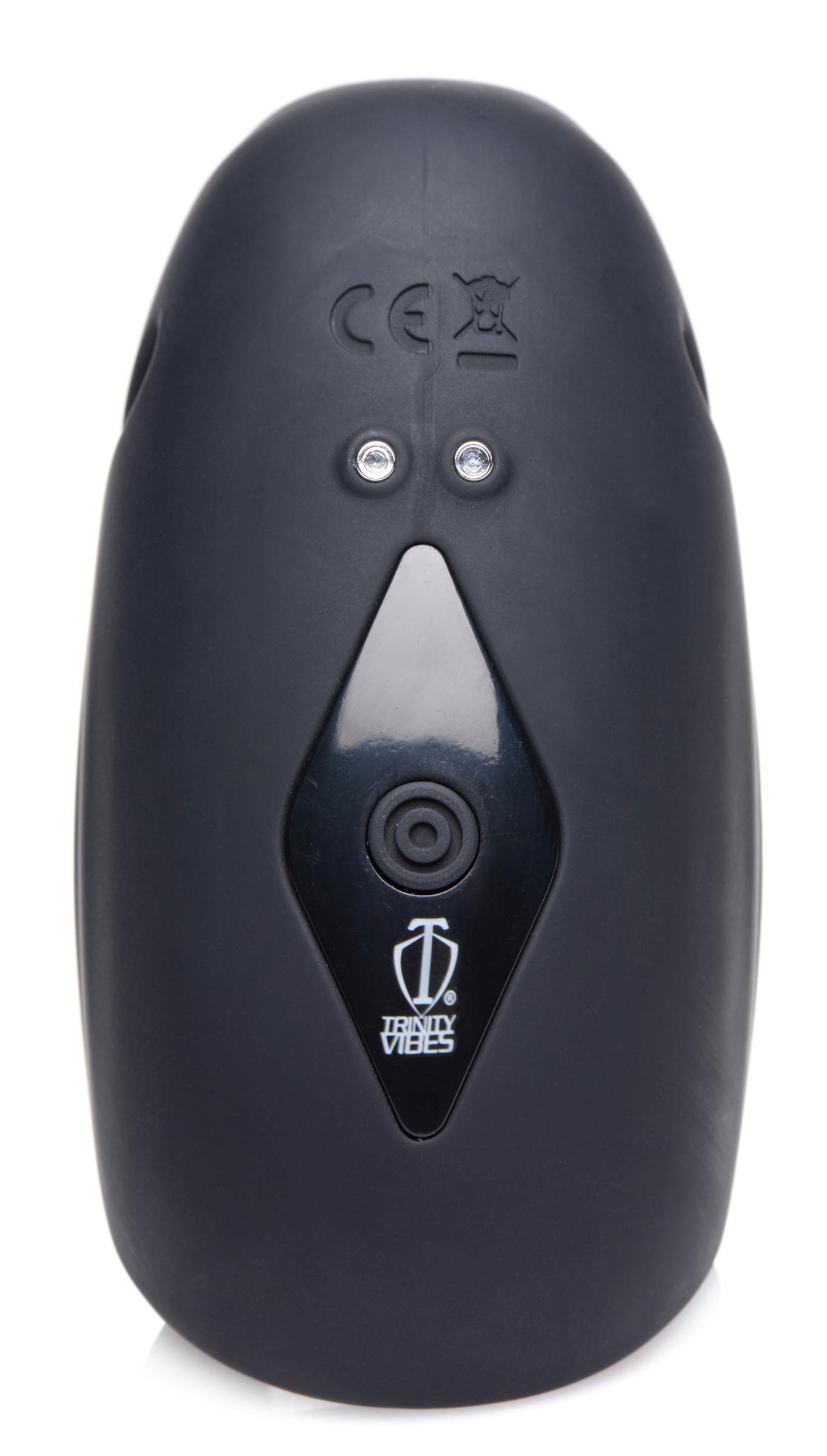 Trinity Men 8X Vibrating Silicone Penis Head Stimulator Black