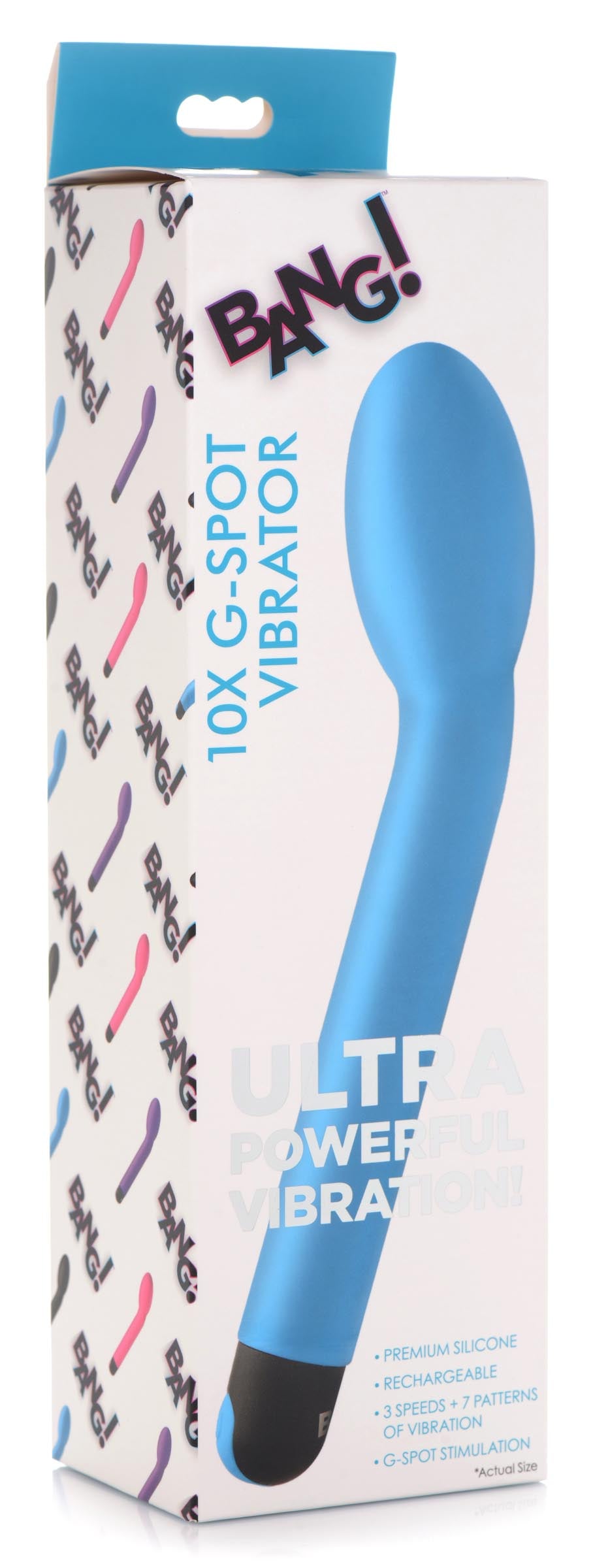 Bang! 10X Silicone G-Spot Vibrator - Black Blue