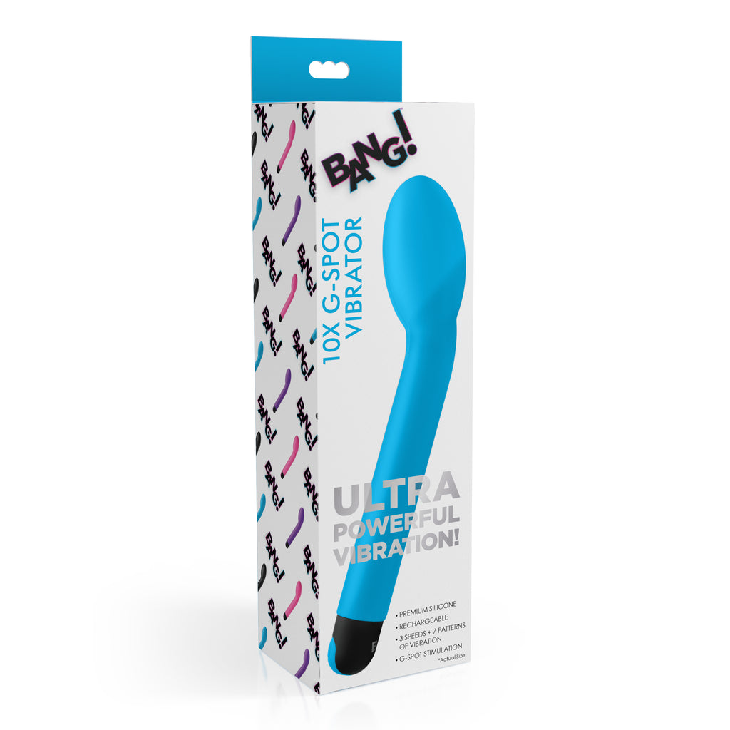 Bang! 10X Silicone G-Spot Vibrator - Black Blue