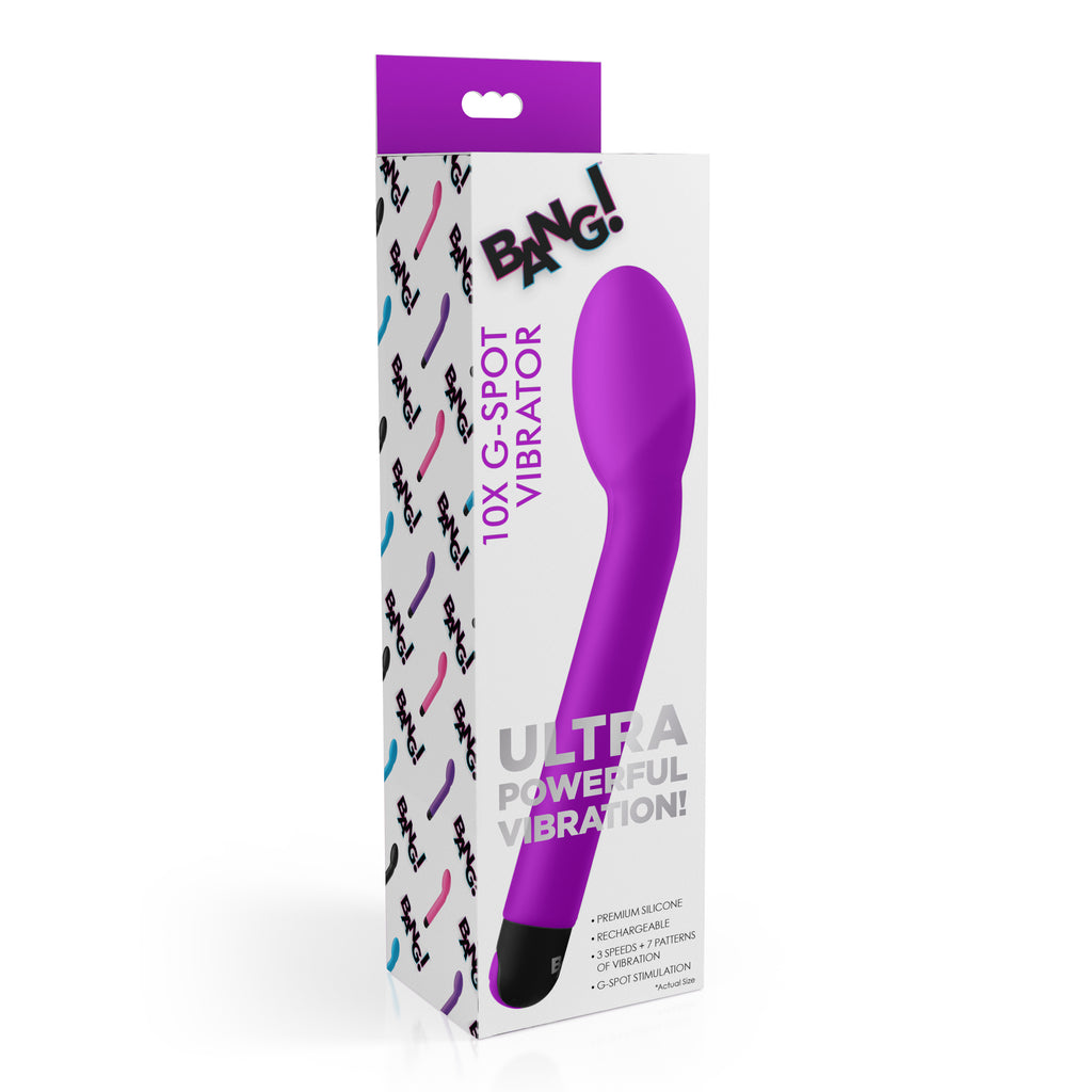 Bang! 10X Silicone G-Spot Vibrator - Black Purple