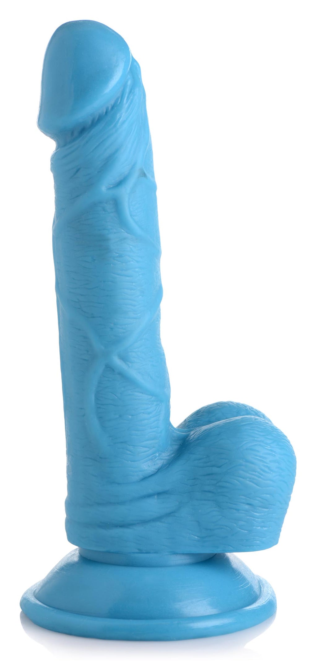 Pop Peckers 6.5 Inch Dildo with Balls - Blue Blue