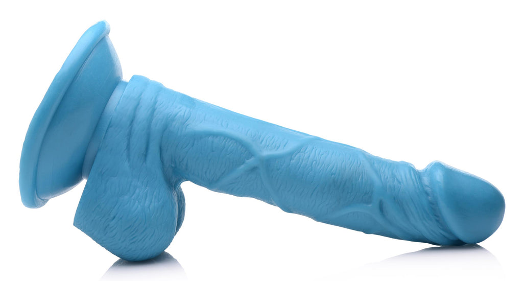 Pop Peckers 6.5 Inch Dildo with Balls - Blue Blue