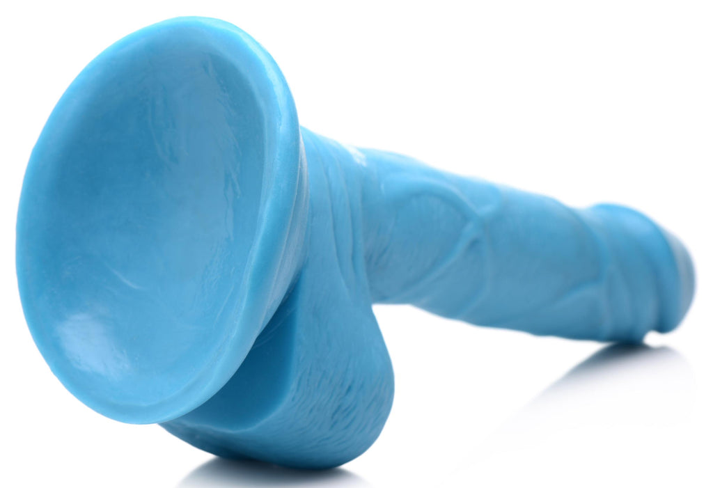Pop Peckers 6.5 Inch Dildo with Balls - Blue Blue