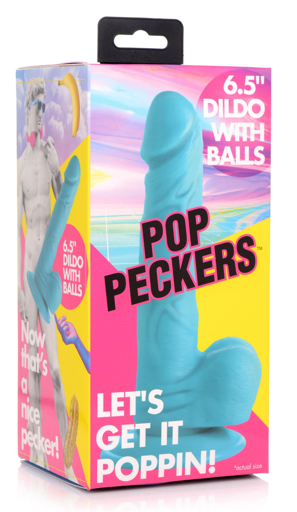 Pop Peckers 6.5 Inch Dildo with Balls - Blue Blue