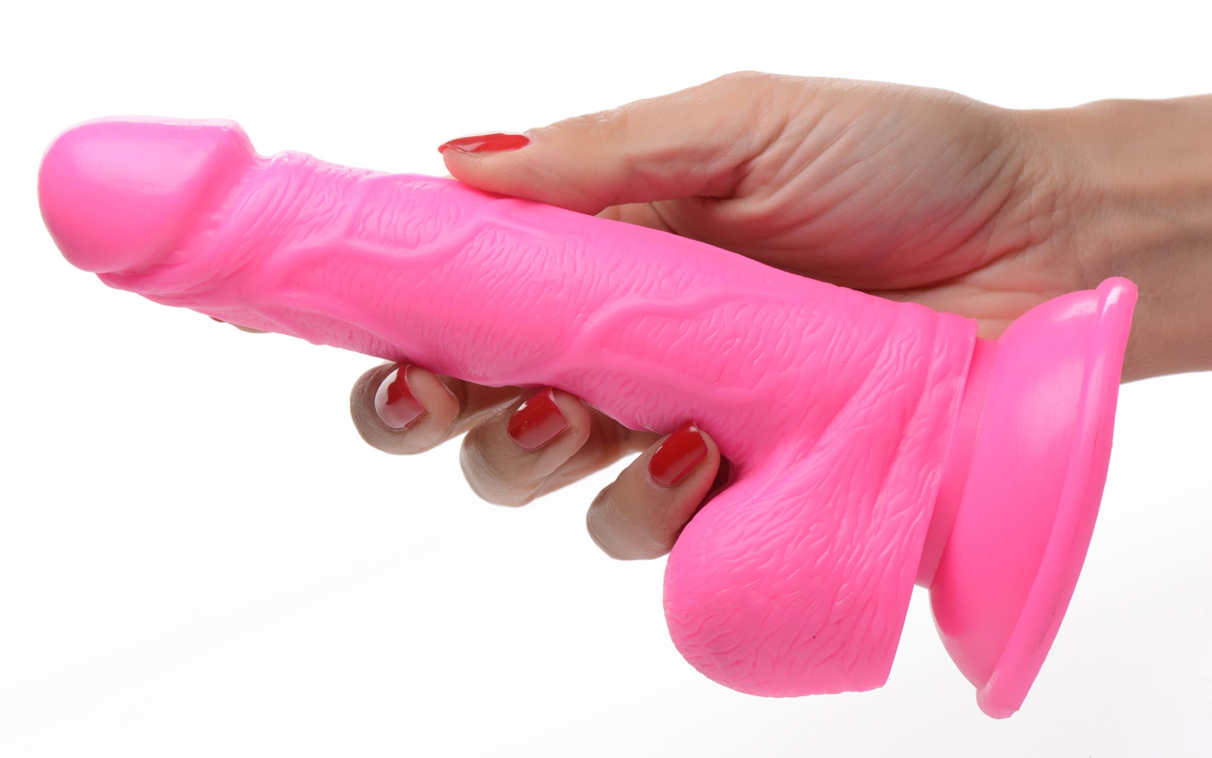 Pop Peckers 6.5 Inch Dildo with Balls - Blue Pink