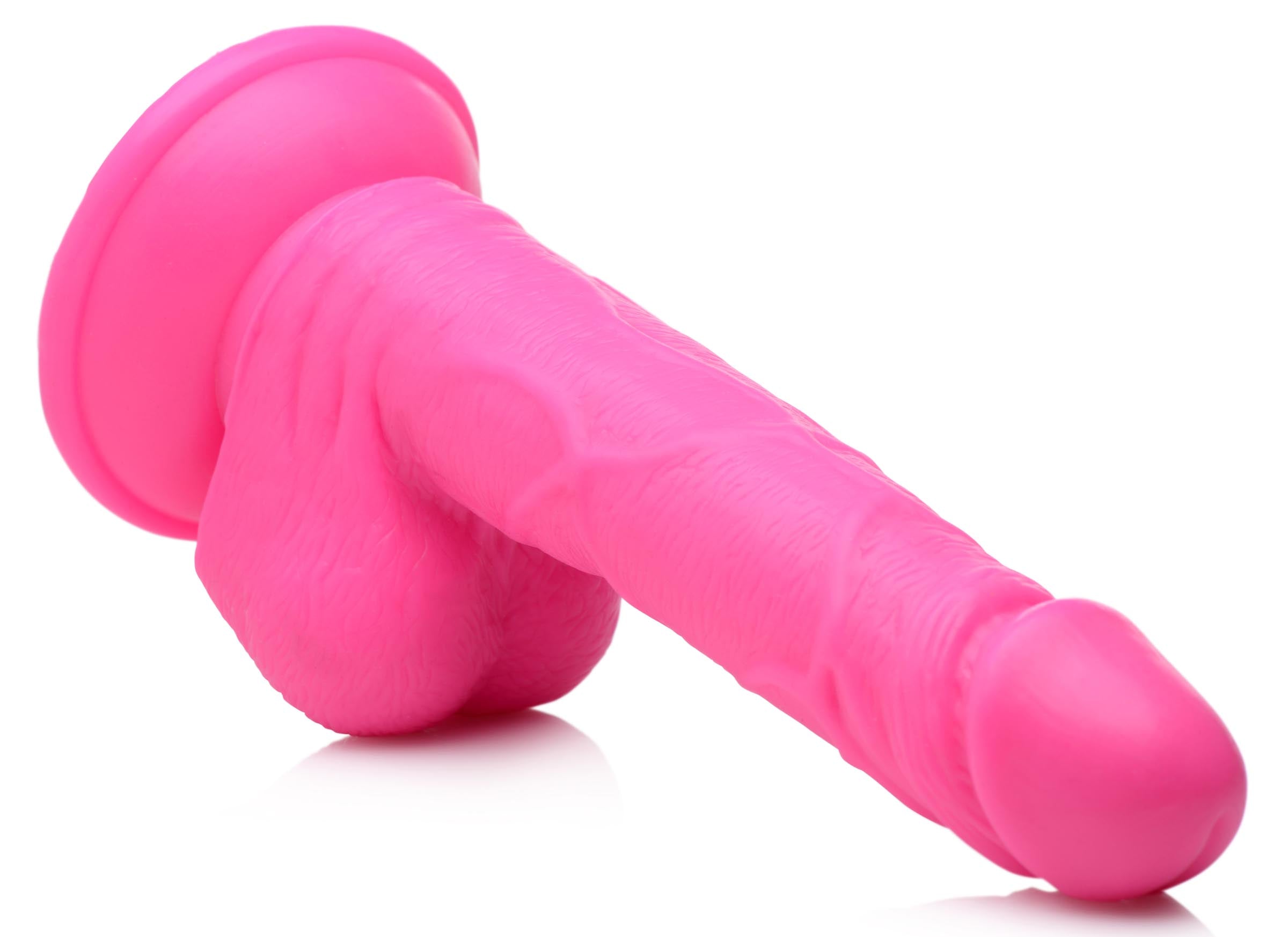 Pop Peckers 6.5 Inch Dildo with Balls - Blue Pink