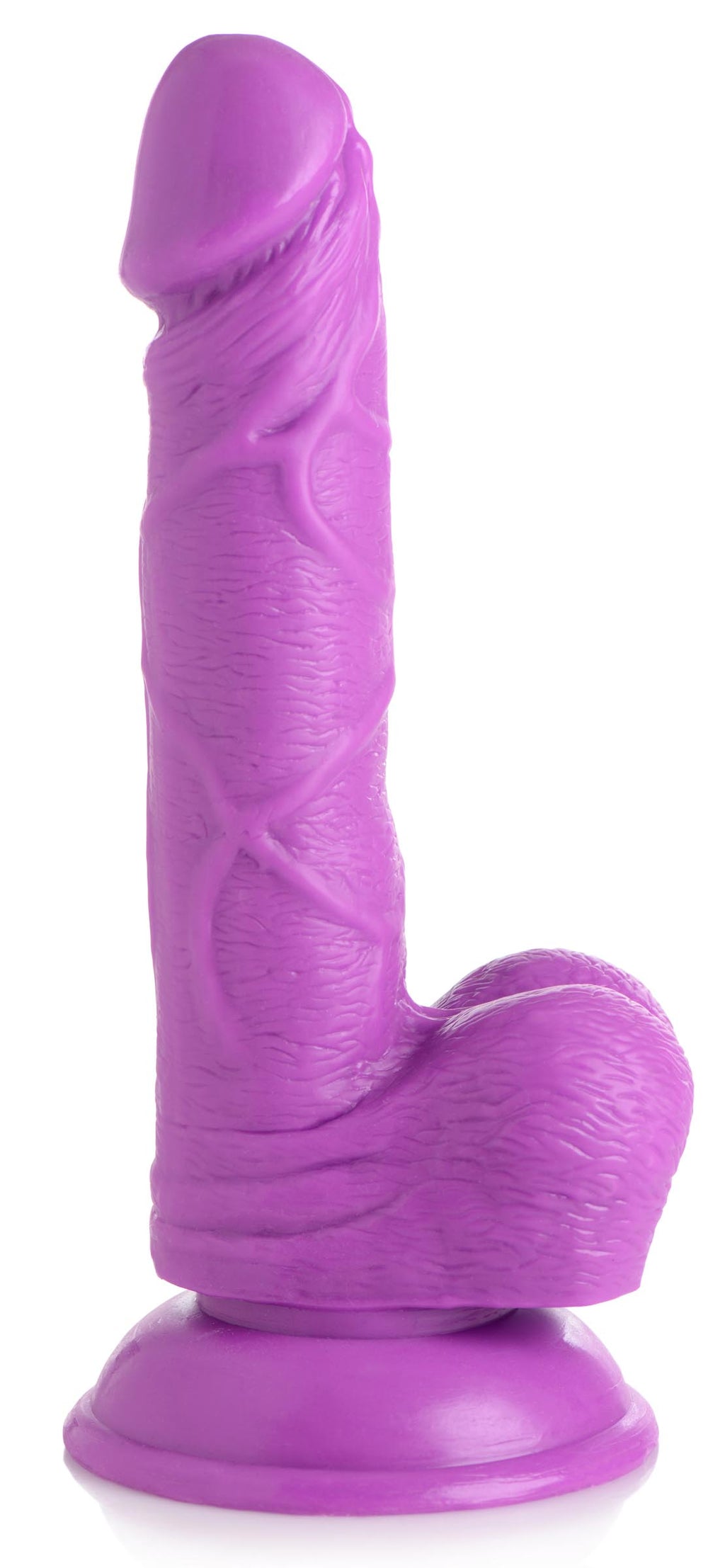 Pop Peckers 6.5 Inch Dildo with Balls - Blue Purple
