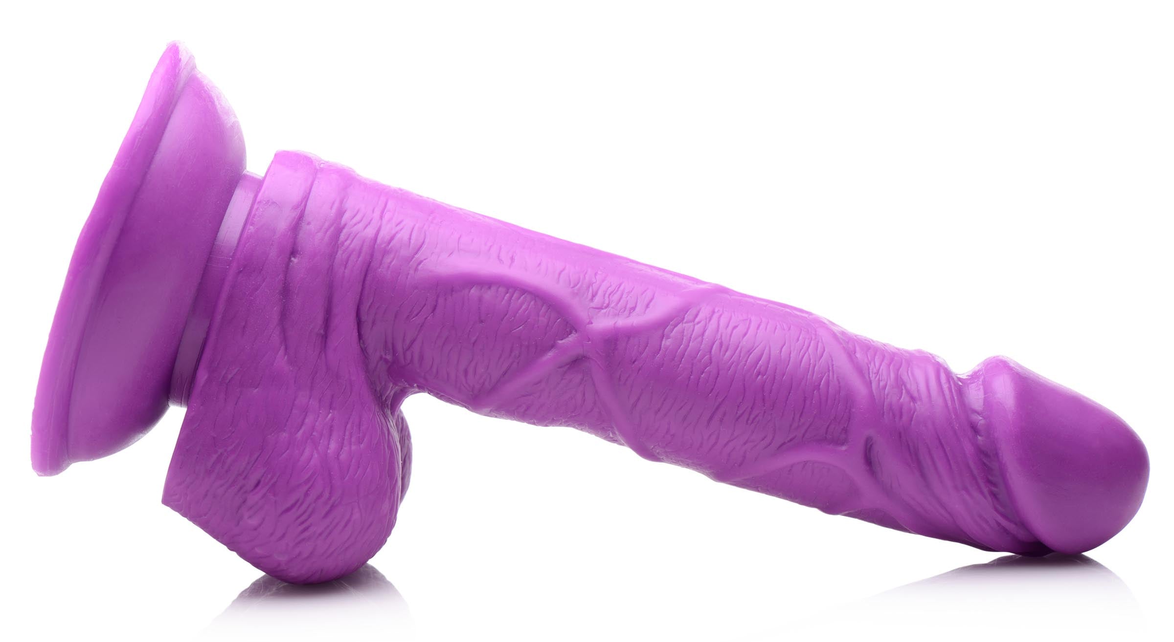 Pop Peckers 6.5 Inch Dildo with Balls - Blue Purple