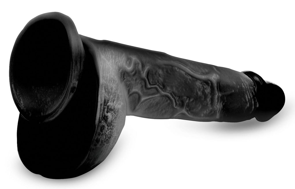 Master Cock Beefy Brad 9 inch Dildo with Balls - Black Black