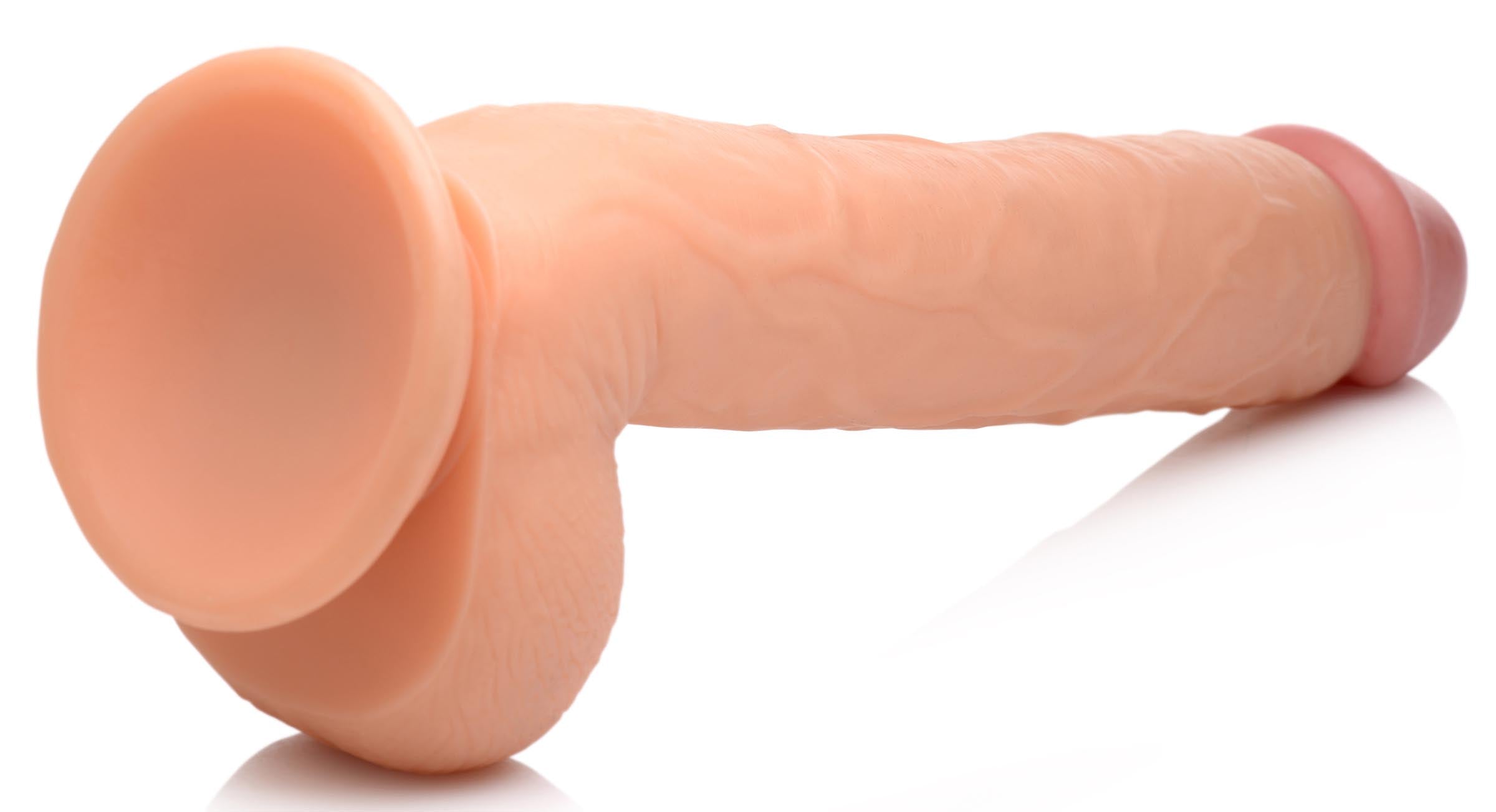 Master Cock Long Logan 10 Inch Dildo with Balls - Black Flesh