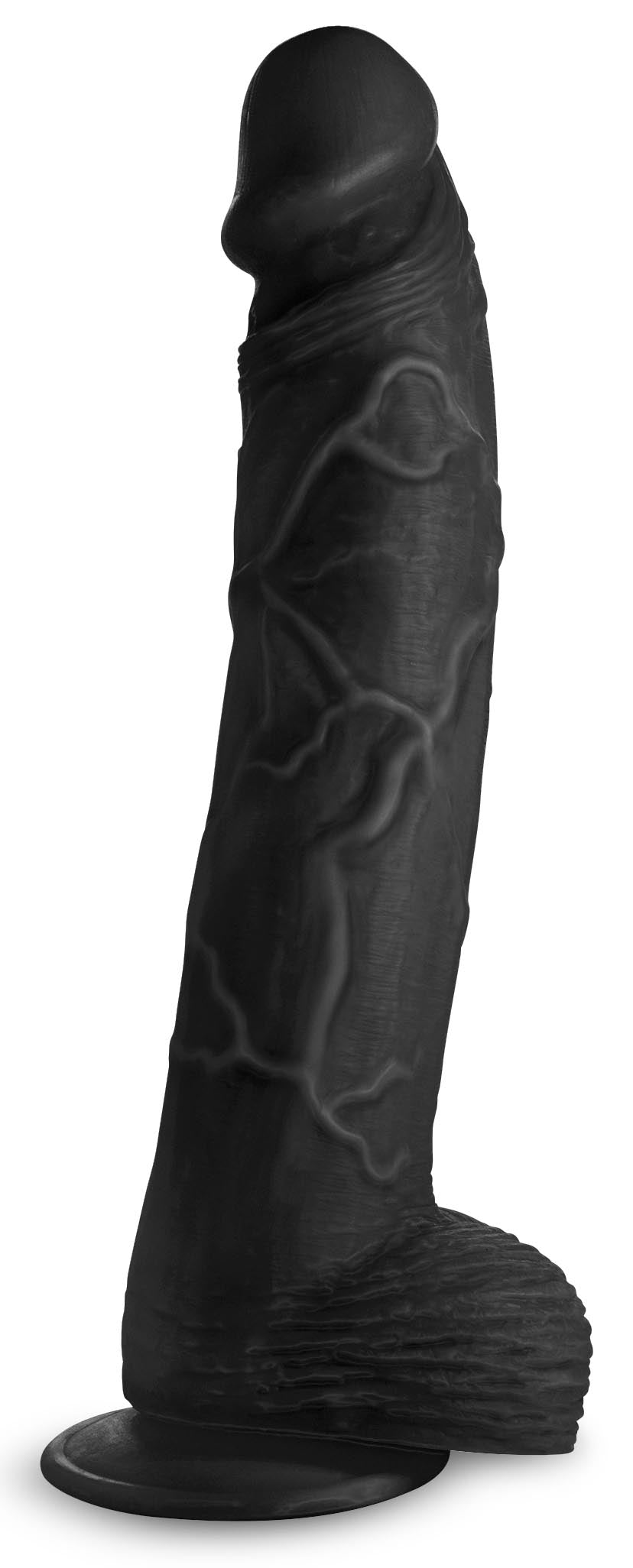 Master Cock Hung Harry 11.75 Inch Dildo with Balls - Black Black