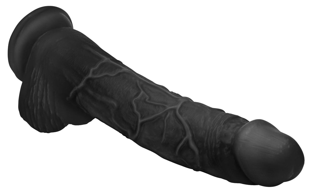 Master Cock Hung Harry 11.75 Inch Dildo with Balls - Black Black