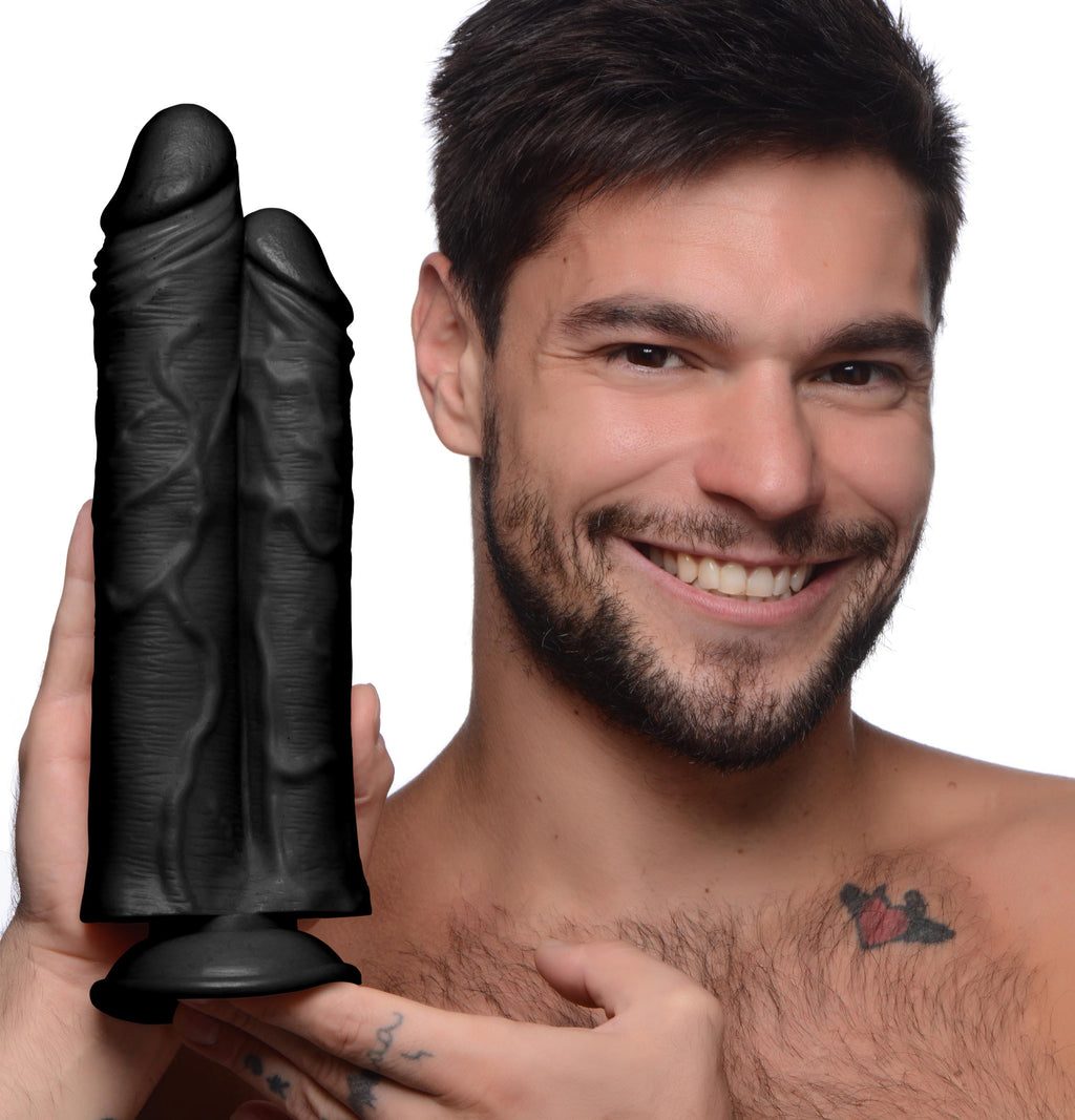 Master Cock Double Stuffer 10 Inch Dildo - Black Black