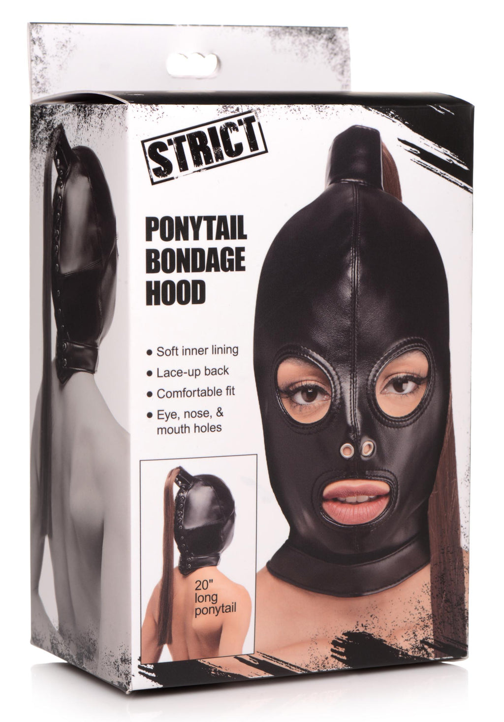 Strict Ponytail Bondage Hood Black