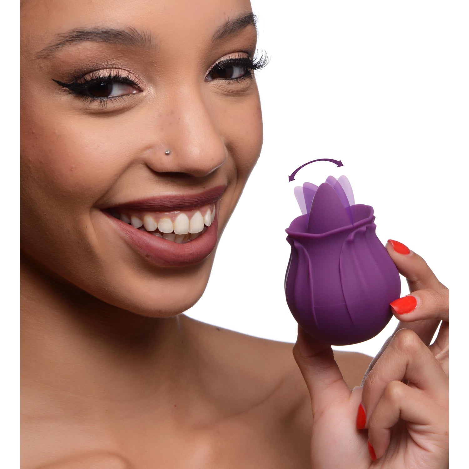XR Brands Bloomgasm Wild Violet 10X Silicone Clit Licking Stimulator - Purple