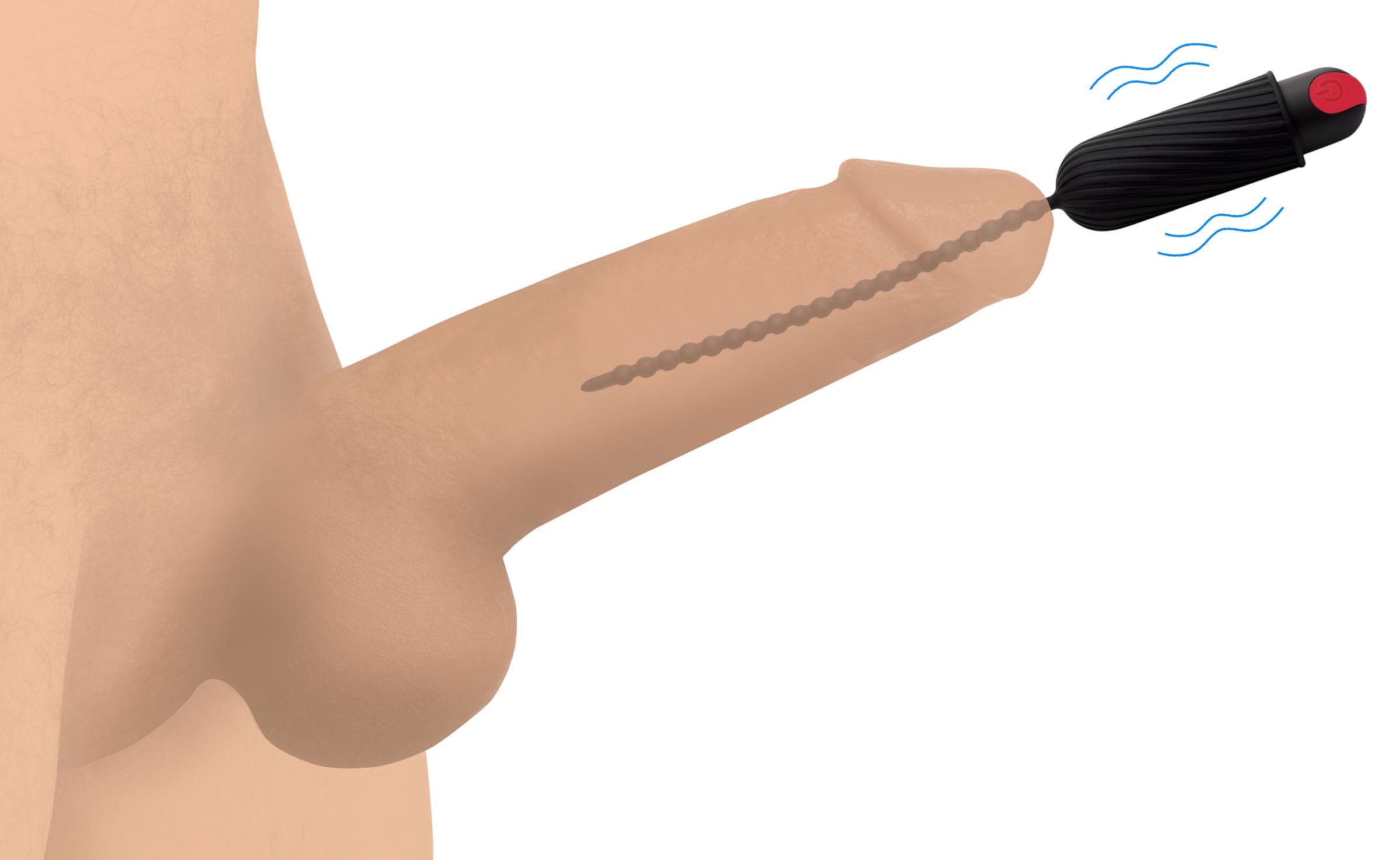 Master Series 7X Dark Chain Rechargeable Silicone Sound with Remote Red