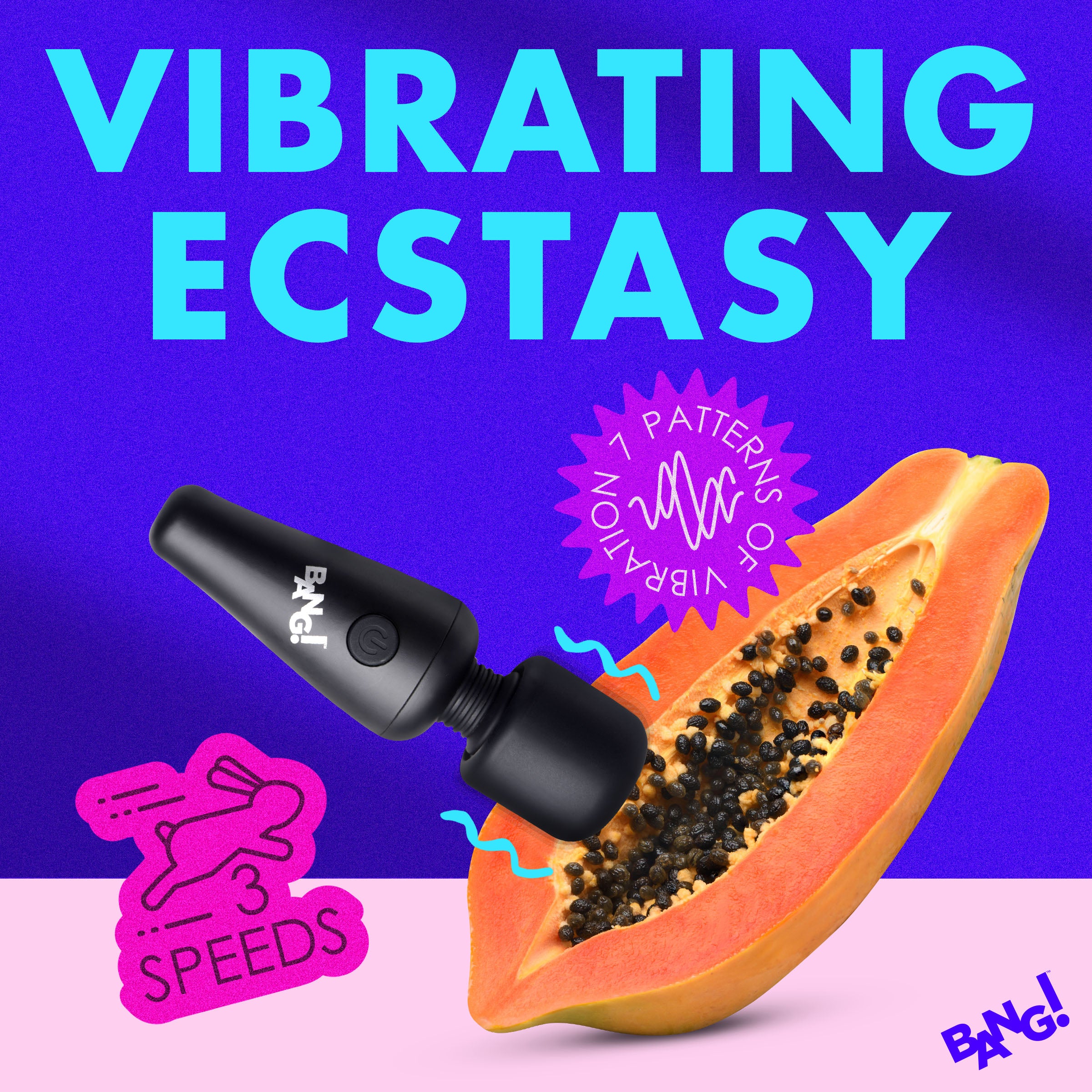 Bang! 10X Ultra Powerful Silicone Mini Wand - Black Black