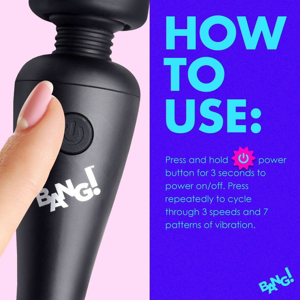 Bang! 10X Ultra Powerful Silicone Mini Wand - Black Black