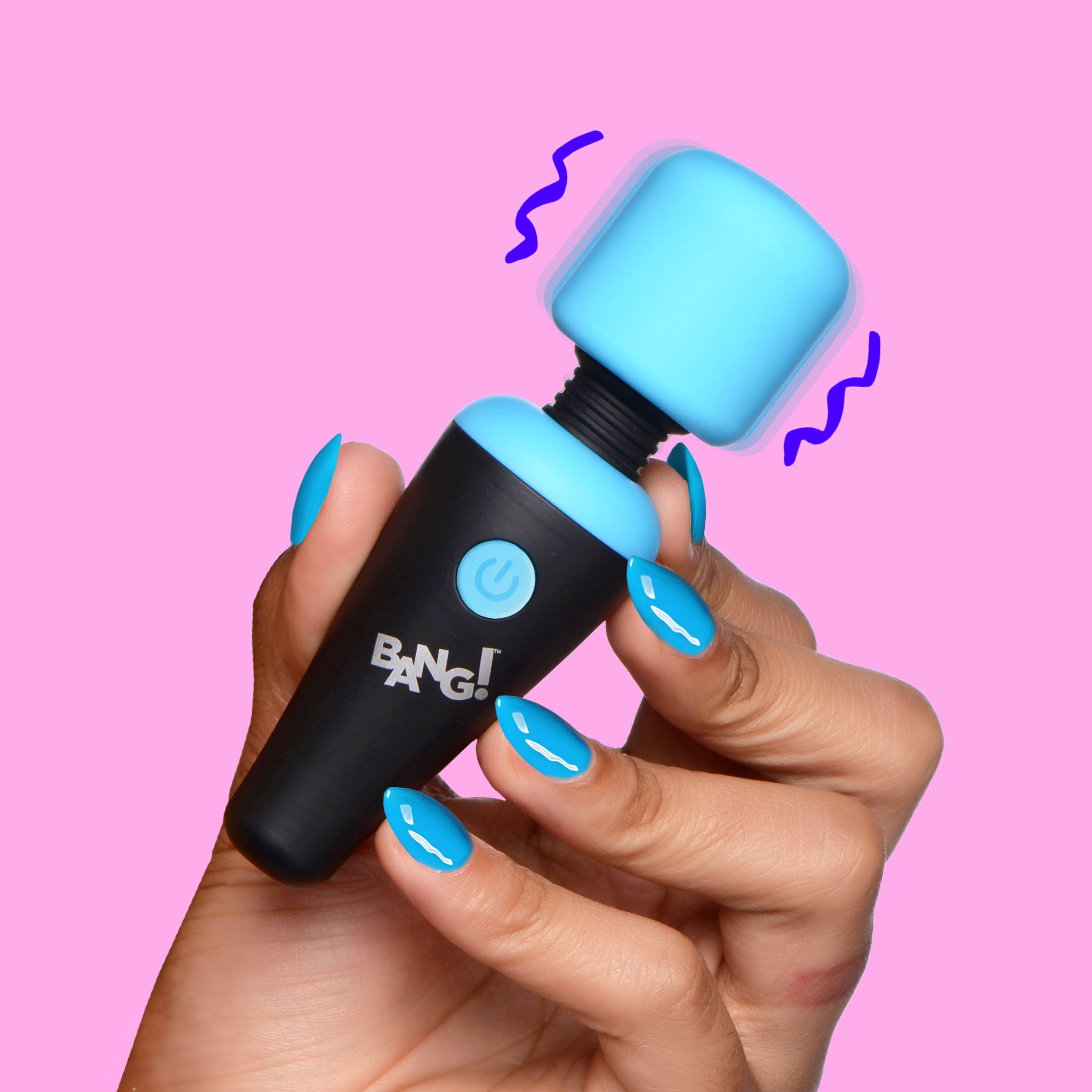Bang! 10X Ultra Powerful Silicone Mini Wand - Black Blue